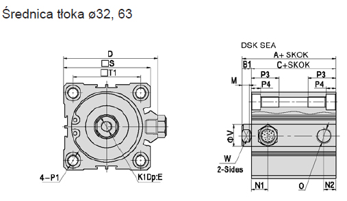 DSK - SEA/SEP średnica tłoka od 32 do 63